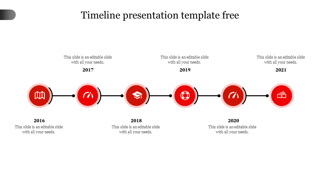 Free - Use Our Timeline Presentation Template Free Slide 